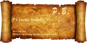 Pilnay Bogát névjegykártya